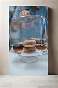 Πίνακας, Donuts Under Glass Cover Ντόνατς κάτω από γυάλινο κάλυμμα