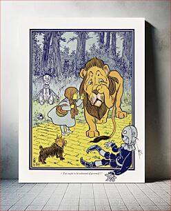 Πίνακας, Dorothy meets the Cowardly Lion, from The Wonderful Wizard of Oz first edition (1900) by L. Frank Baum, illustrated by William Denslow's
