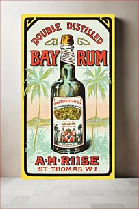 Πίνακας, Double distilled bay rum (1870–1900), vintage chromolithograph by Viggo Moller