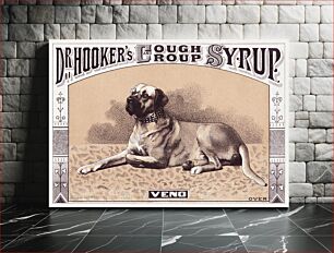 Πίνακας, Dr. Hooker's Cough and Croup Syrup (1870–1900), vintage dog postcard