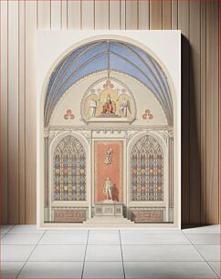 Πίνακας, Draft for the decoration of the vault in Christian IV's chapel in Roskilde Cathedral.Decoration in the middle with a statue of Christian IV by Heinrich Eddelien
