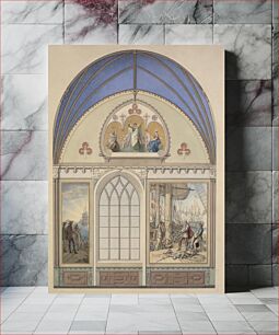 Πίνακας, Draft for the decoration of the vault in Christian IV's chapel in Roskilde Cathedral.Decoration t.h.with Chr.IV on the Trinity by Heinrich Eddelien