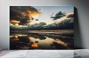 Πίνακας, Dramatic Beach Sunset Δραματικό ηλιοβασίλεμα στην παραλία