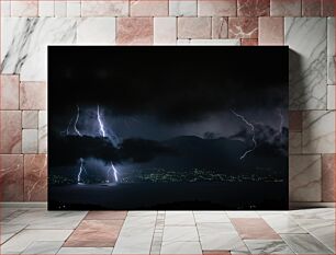 Πίνακας, Dramatic Lightning over City Δραματικός κεραυνός πάνω από την πόλη