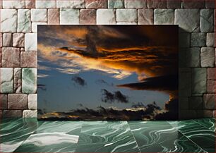 Πίνακας, Dramatic Sunset Over Clouds Δραματικό ηλιοβασίλεμα πάνω από τα σύννεφα