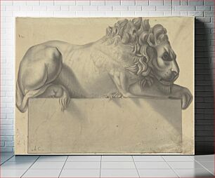 Πίνακας, Drawing after a Lithograph of a Recumbent Lion