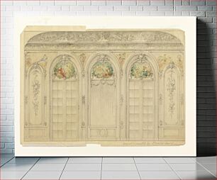 Πίνακας, Drawing: Elevation of the window wall of the drawing room of the house of Herman Oelrichs, New York., J. G. Garton
