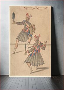 Πίνακας, Drawing of Two 'Americans' for Ballet de la Douairière de Billebahaut by Daniel Rabel