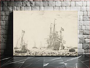Πίνακας, Dutch Ships near the Coast (early 1650s) by Willem van de Velde the Elder