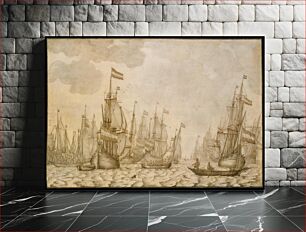 Πίνακας, Dutch Ships on a Harbour by Willem van de Velde I