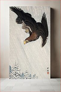 Πίνακας, Eagle Flying in Snow (1933) by Ohara Koson