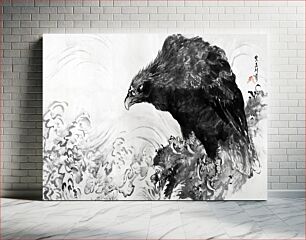 Πίνακας, Eagle on Rock by Waves during first half 19th century painting by Mochizuki Gyokusen
