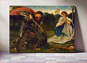 Πίνακας, Edward Burne-Jones - The fight- St George kills the dragon VI - 1866