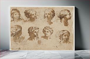 Πίνακας, Eight studies of female heads by Lazzaro Baldi