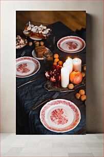 Πίνακας, Elegant Candlelit Dinner Table Κομψό τραπέζι δείπνου υπό το φως των κεριών