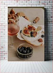 Πίνακας, Elegant Cheese and Fruit Platter Κομψή πιατέλα με τυριά και φρούτα