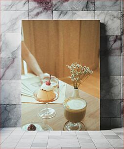 Πίνακας, Elegant Dessert and Coffee Setup Κομψή ρύθμιση για επιδόρπιο και καφέ