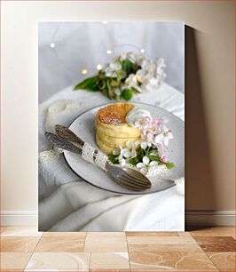 Πίνακας, Elegant Dessert with Flowers Κομψό επιδόρπιο με λουλούδια