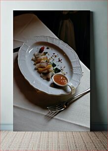 Πίνακας, Elegant Dish on White Plate Κομψό πιάτο σε λευκό πιάτο