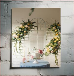 Πίνακας, Elegant Floral Cake Arrangement Κομψή Σύνθεση Τούρτας Floral