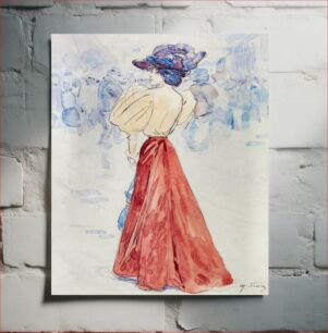 Πίνακας, Elegant with a red skirt (ca. 1890–1900) by Henry Somm