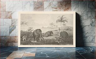 Πίνακας, Elephant hunting with stalking hunters (motif from the journey through east india xiii.), Emanuel Andrássy