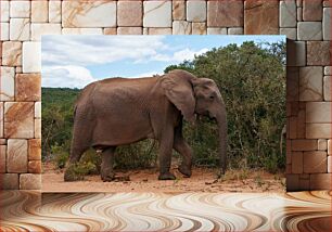 Πίνακας, Elephant Walking in Nature Ελέφαντας που περπατά στη φύση