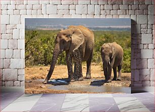 Πίνακας, Elephants at Waterhole Ελέφαντες στο Waterhole