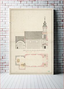 Πίνακας, Elevation and floor plan of the church in hosszúfal