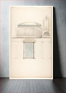 Πίνακας, Elevation and transverse section of a domed and colonnaded hall by Jules-Edmond-Charles Lachaise and Eugène-Pierre Gourdet