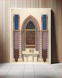 Πίνακας, Elevation of a design for an altar and painted wall decoration by Jules-Edmond-Charles Lachaise and Eugène-Pierre Gourdet