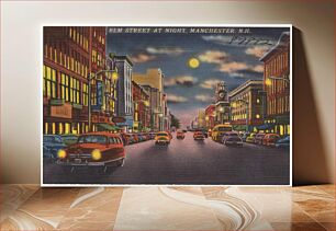 Πίνακας, Elm Street at night, Manchester, N.H