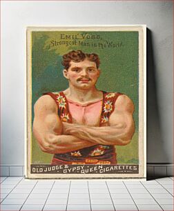 Πίνακας, Emil Voss, Strongest Man in the World, from the Goodwin Champion series for Old Judge and Gypsy Queen Cigarettes issued by Goodwin & Company
