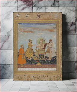 Πίνακας, Emperor Shah Jahan (r. 1628-1658) Receiving Prince Dara Shikoh, Folio from the Late Shah Jahan Album