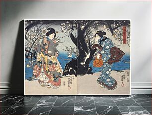 Πίνακας, Enjoying Plum Blossoms in the Evening by Utagawa Kunisada