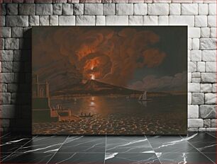Πίνακας, Eruption of an italian volcano., Ján Jakub Müller