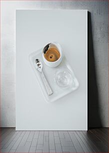 Πίνακας, Espresso with a Spoon and Glass Εσπρέσο με ένα κουτάλι και ένα ποτήρι