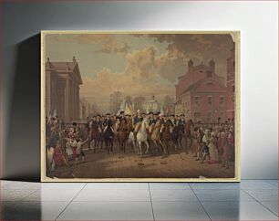 Πίνακας, "Evacuation day" and Washington's triumphal entry in New York City, Nov. 25th, 1783