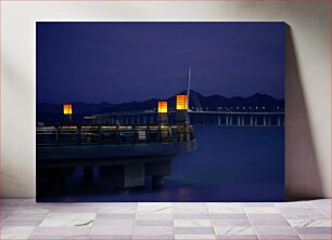 Πίνακας, Evening Bridge Over Calm Waters Βραδινή γέφυρα πάνω από ήρεμα νερά