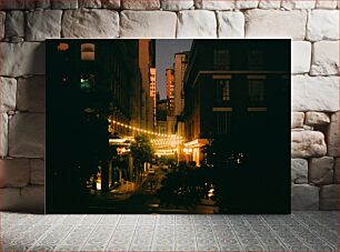 Πίνακας, Evening Cityscape with Lights Βραδινό αστικό τοπίο με φώτα