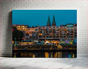 Πίνακας, Evening Cityscape with Reflections Βραδινό αστικό τοπίο με αντανακλάσεις