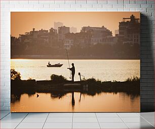 Πίνακας, Evening Fishing on the River Βραδινό ψάρεμα στο ποτάμι