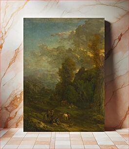Πίνακας, Evening landscape with travelers, Cornelis Huysmans