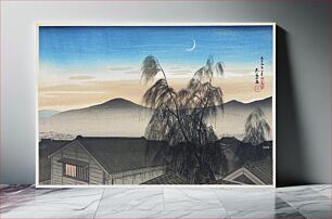 Πίνακας, Evening Moon over Kōbe (1920) by Goyō Hashiguchi