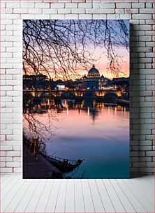 Πίνακας, Evening Reflections by the River Βραδινές αντανακλάσεις δίπλα στο ποτάμι