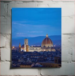 Πίνακας, Evening View of Florence Cathedral Βραδινή άποψη του καθεδρικού ναού της Φλωρεντίας