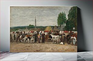 Πίνακας, Fair in Brittany (1874) by Eugène Boudin