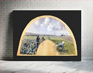 Πίνακας, Fan Mount: The Cabbage Gatherers (ca. 1878–79) by Camille Pissarro