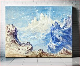 Πίνακας, Fantastic mountainous landscape with a starry sky by Robert Caney (1847–1911)