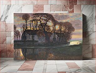 Πίνακας, Farm Near Duivendrecht, in the Evening (1916) by Piet Mondrian